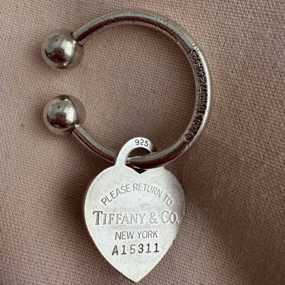 Tiffany & Co. 925 Silver Heart Tag Key Ring